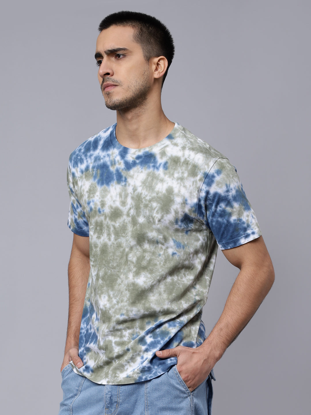 Men's Multi Color Pure Cotton Tie & Dye T-shirt - Peplos Jeans 