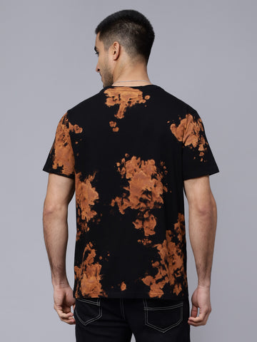 Black and Brown Tie Dye T shirt for Men