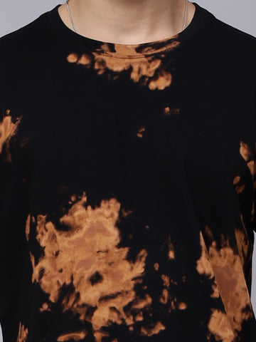 Black and Brown Tie Dye T shirt for Men