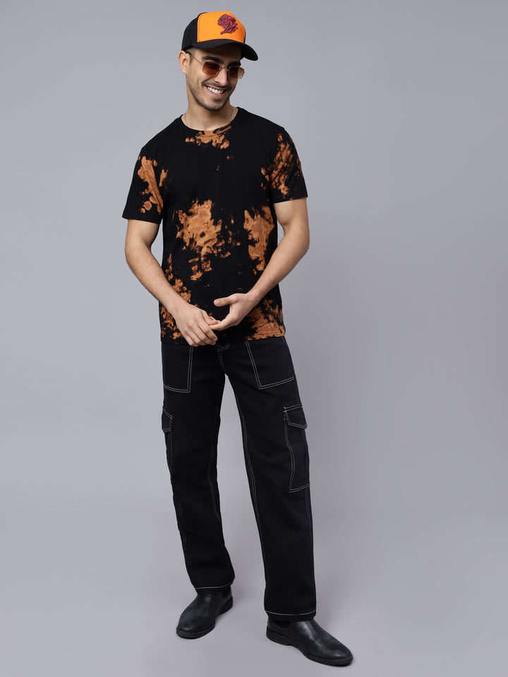 Men's Multi Color Pure Cotton Tie & Dye T-shirt - Peplos Jeans 