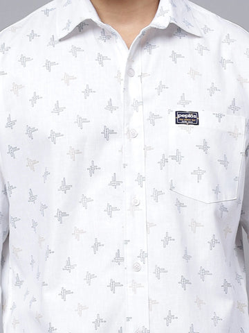 Pure Cotton White Casual Shirt For Men