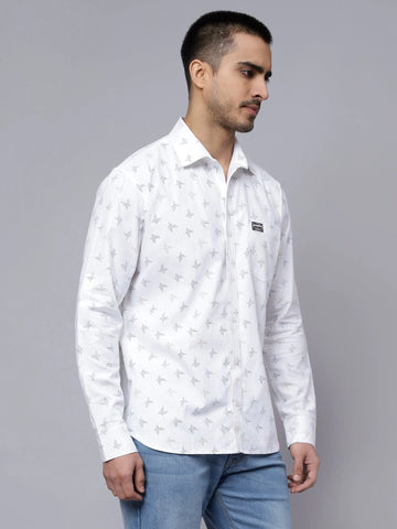 Pure Cotton White Casual Shirt For Men