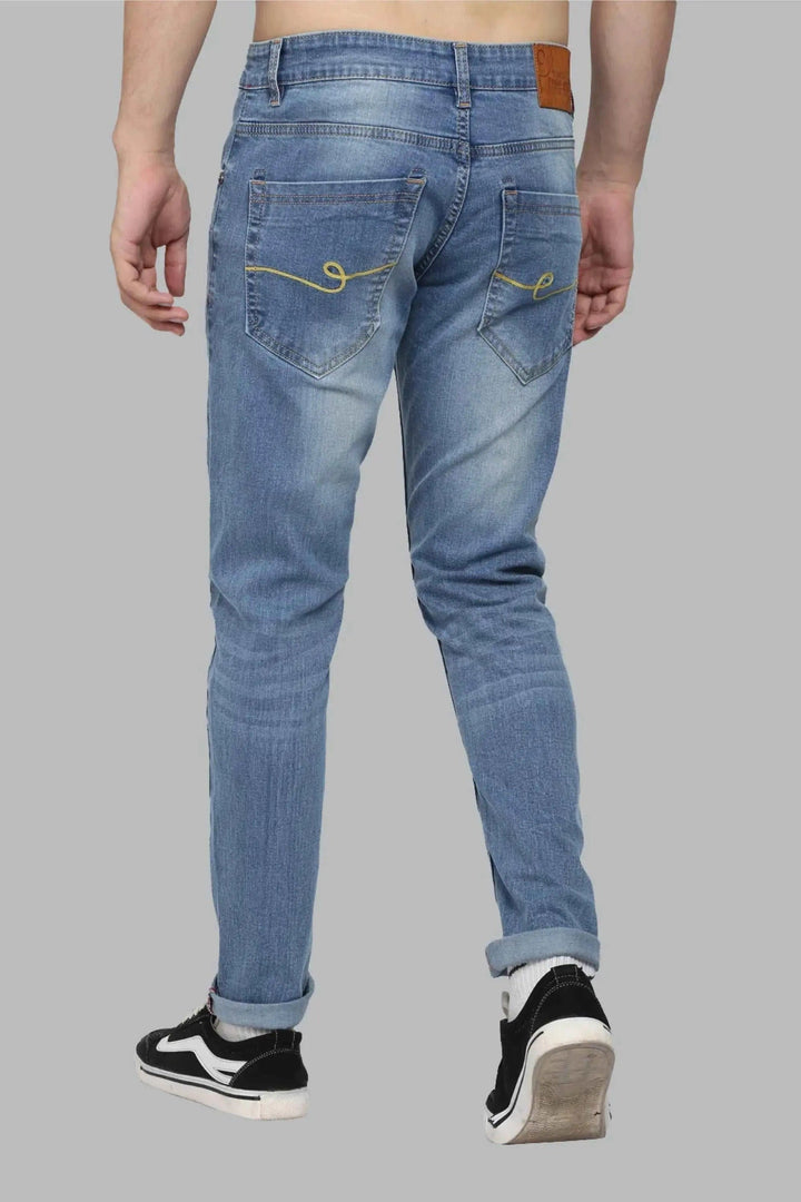 Ankle Fit Shine Blue Men's Denim Jeans