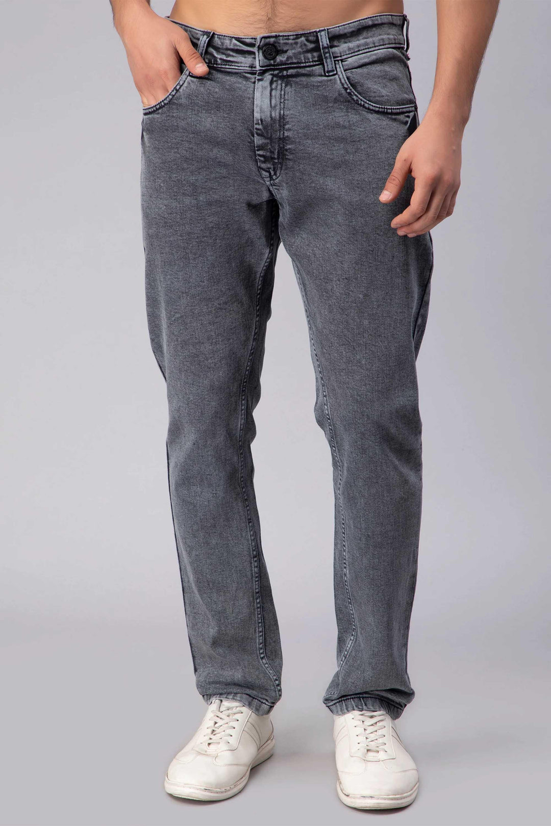 Ankle Fit Shady Grey Denim Jeans For Men - Peplos Jeans 