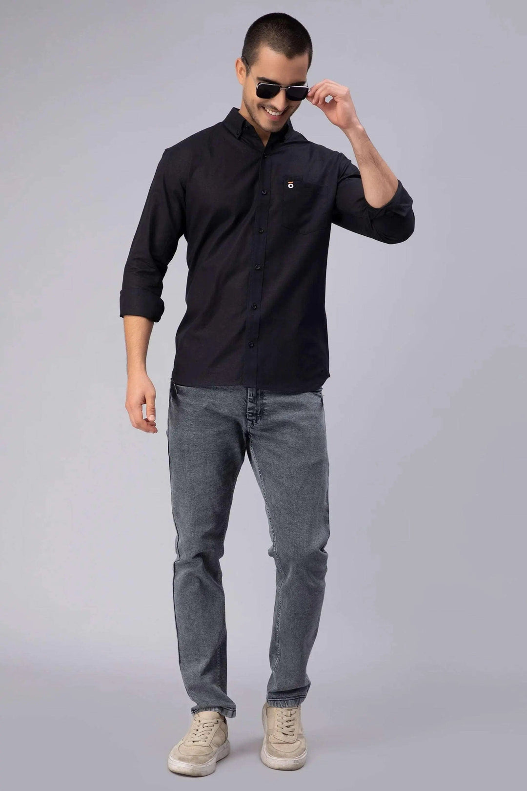 Ankle Fit Shady Grey Denim Jeans For Men - Peplos Jeans 