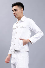 White Color Denim Jacket for Men