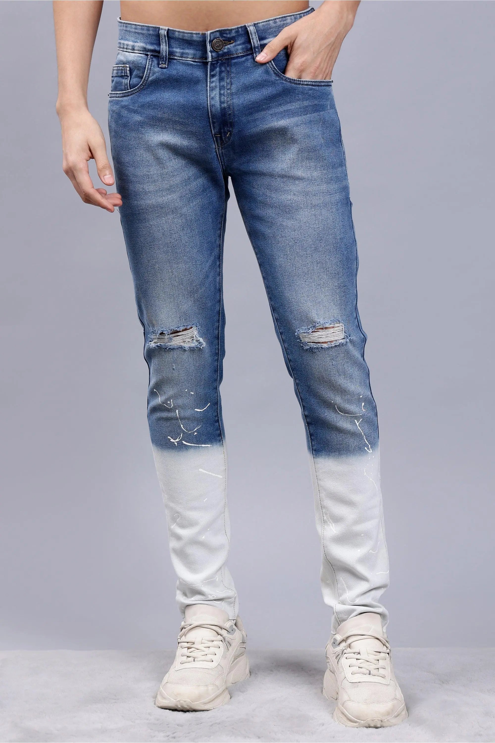 Slim Fit Ombre Style Blue Premium Men's Denim Jeans