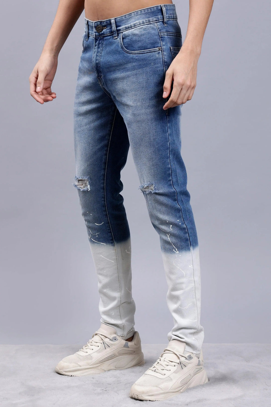 Slim Fit Ombre Style Blue Premium Men's Denim Jeans Peplos Jeans