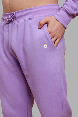 Regular Fit Lavender Hoodie Pants Set For Men