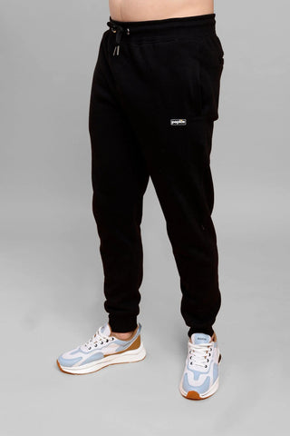 Regular Fit Back Printed Black Sweatshirt and Sweatpants Set