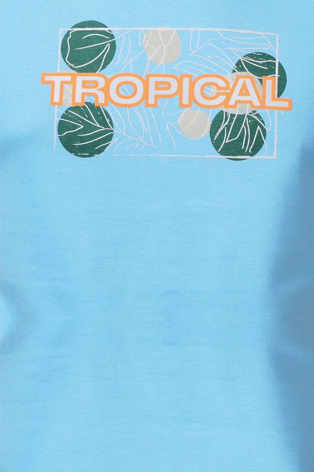 Regular Fit Tropical Sky Blue Printed Men's T-Shirt - Peplos Jeans 