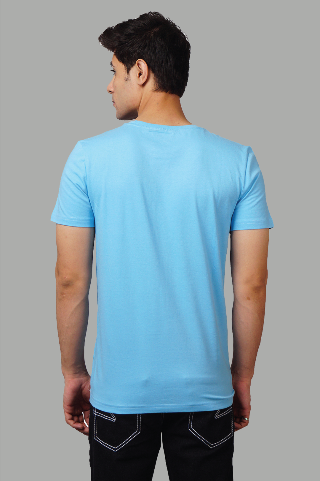 Sky Blue Revive Round Neck Men's Premium T-Shirt - Peplos Jeans 