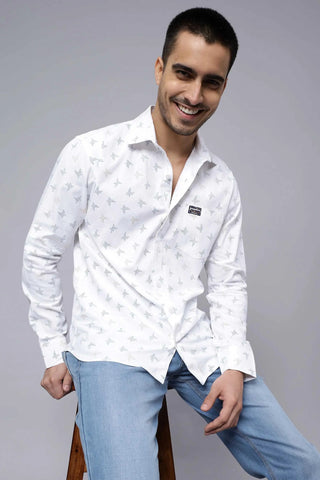 Pure Cotton White Casual Shirt For Men