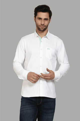 Regular Fit Plain White Shirt for Men