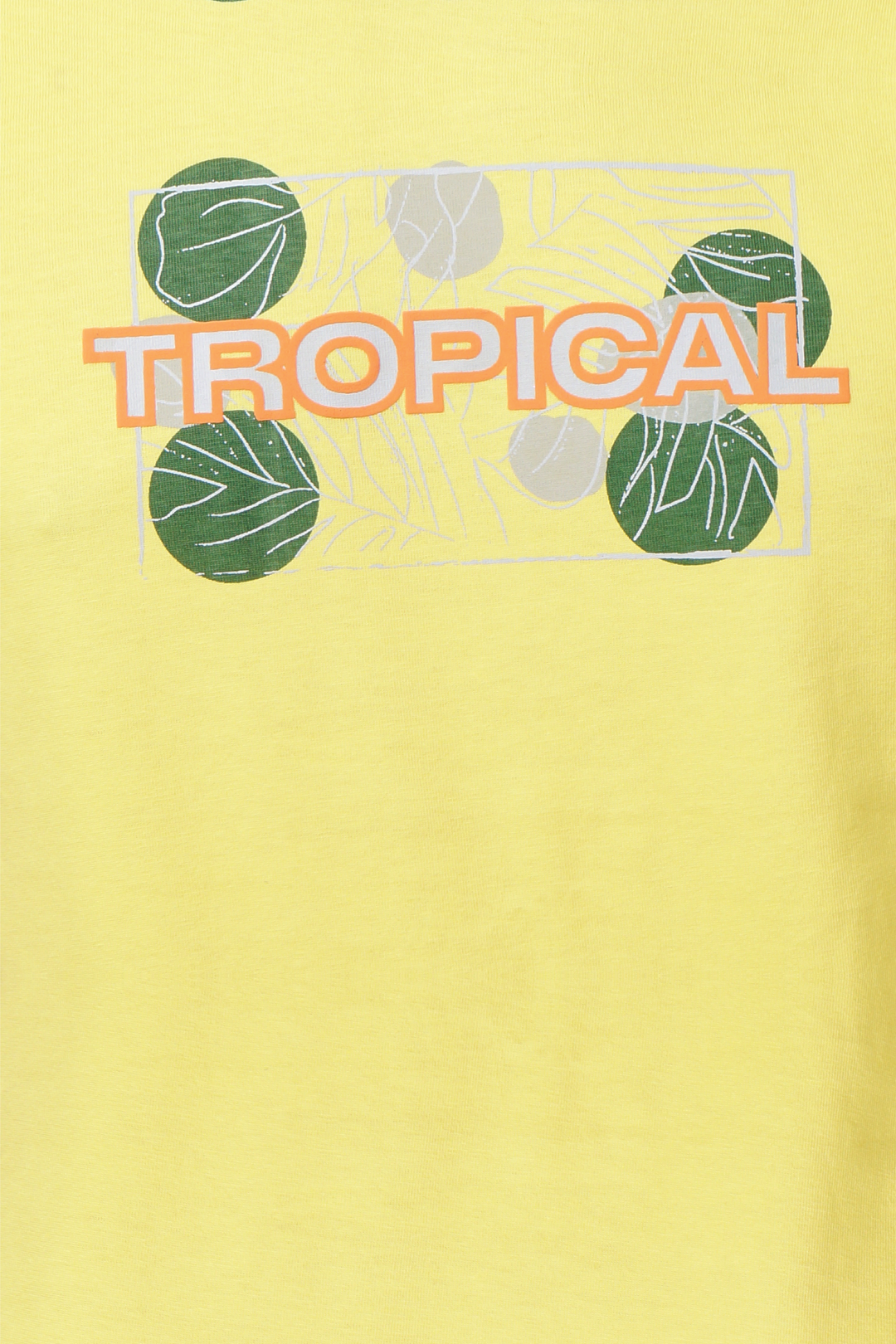 Regular Fit Tropical Yellow Printed Men's T-Shirt - Peplos Jeans 