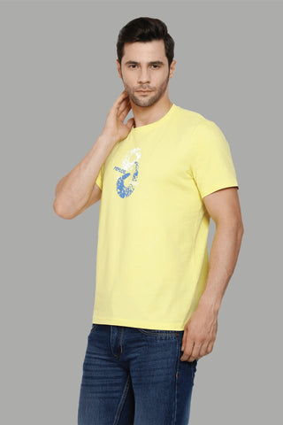 Men's Regular Fit Cotton Printed Round Neck T-Shirt