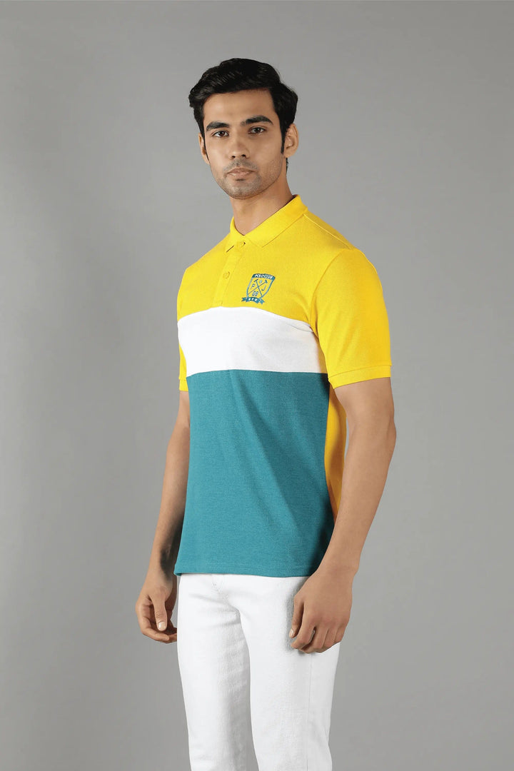 Men's Polo Neck Multicolor Cotton T-shirt - Peplos Jeans 