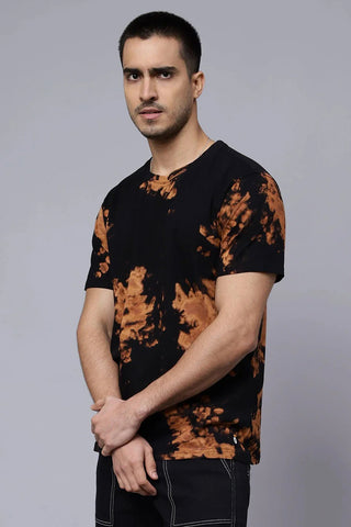 Black and Brown Tie Dye T shirt for Men