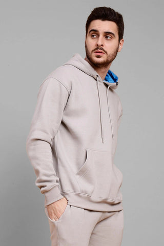 Regular Fit Grey Premium Hoodie For Men