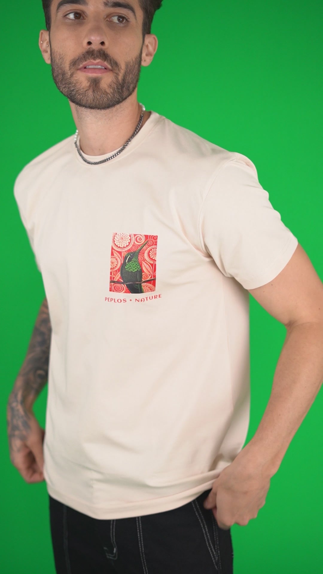 Men's Fawn Printed Regular Fit T-Shirt