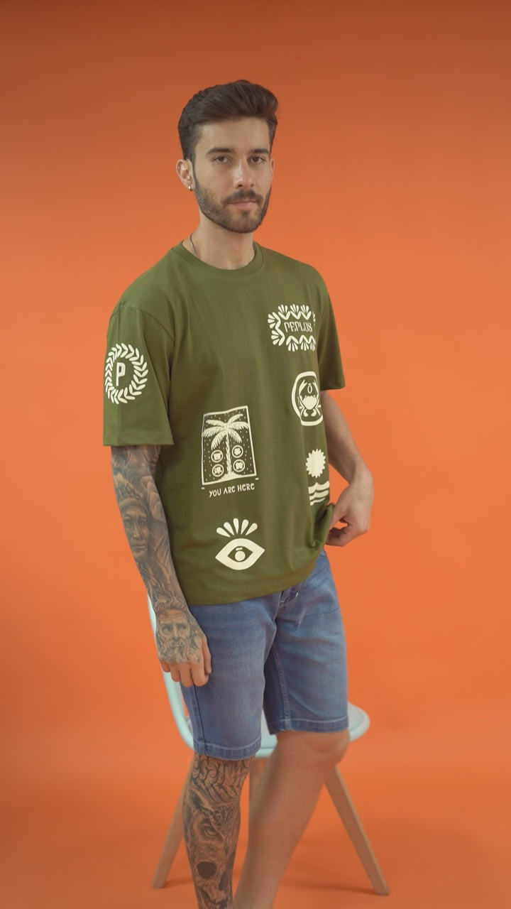 Men's Dark Green Cotton T-Shirt