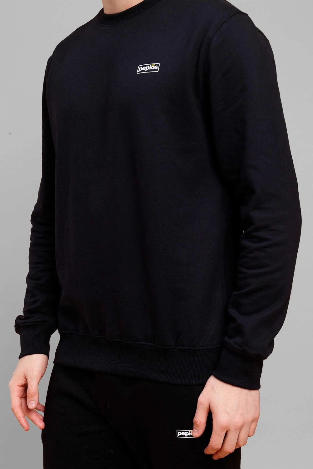 Regular Fit Black Premium Sweatshirt For Men - Peplos Jeans 