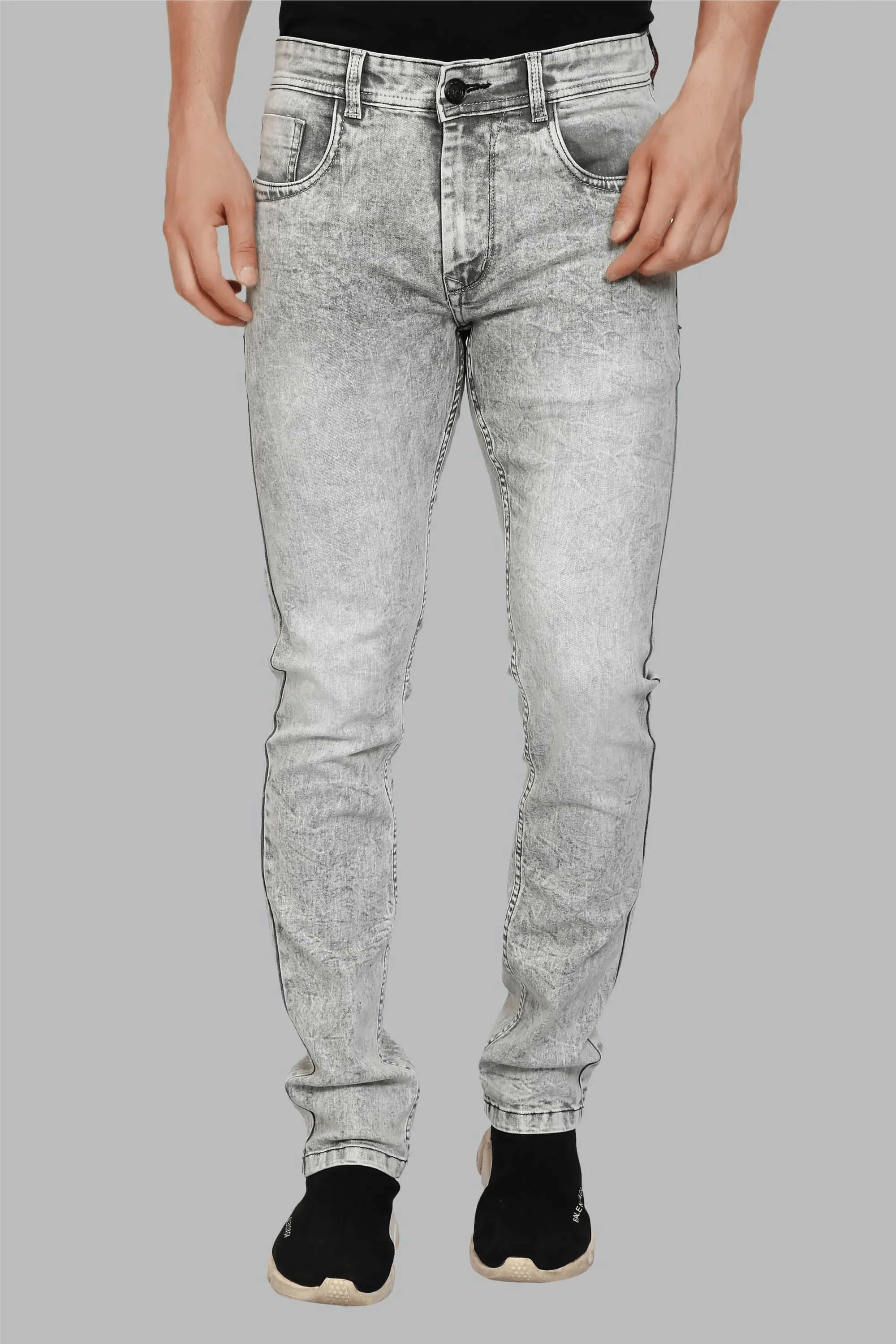 Slim Fit Cloud Grey Premium Men's Denim Jeans
