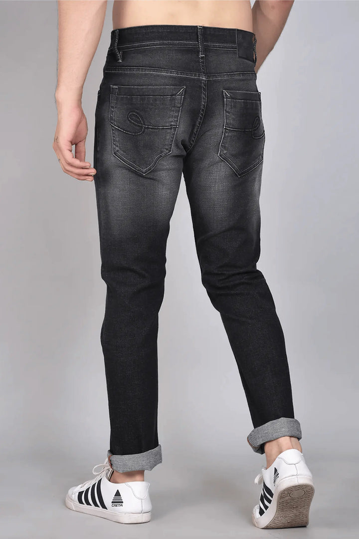 Slim Fit Grey Black Denim Jeans For Men - Peplos Jeans 