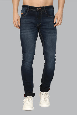 Slim Fit Dark Blue Stretchable Men's Denim Jeans