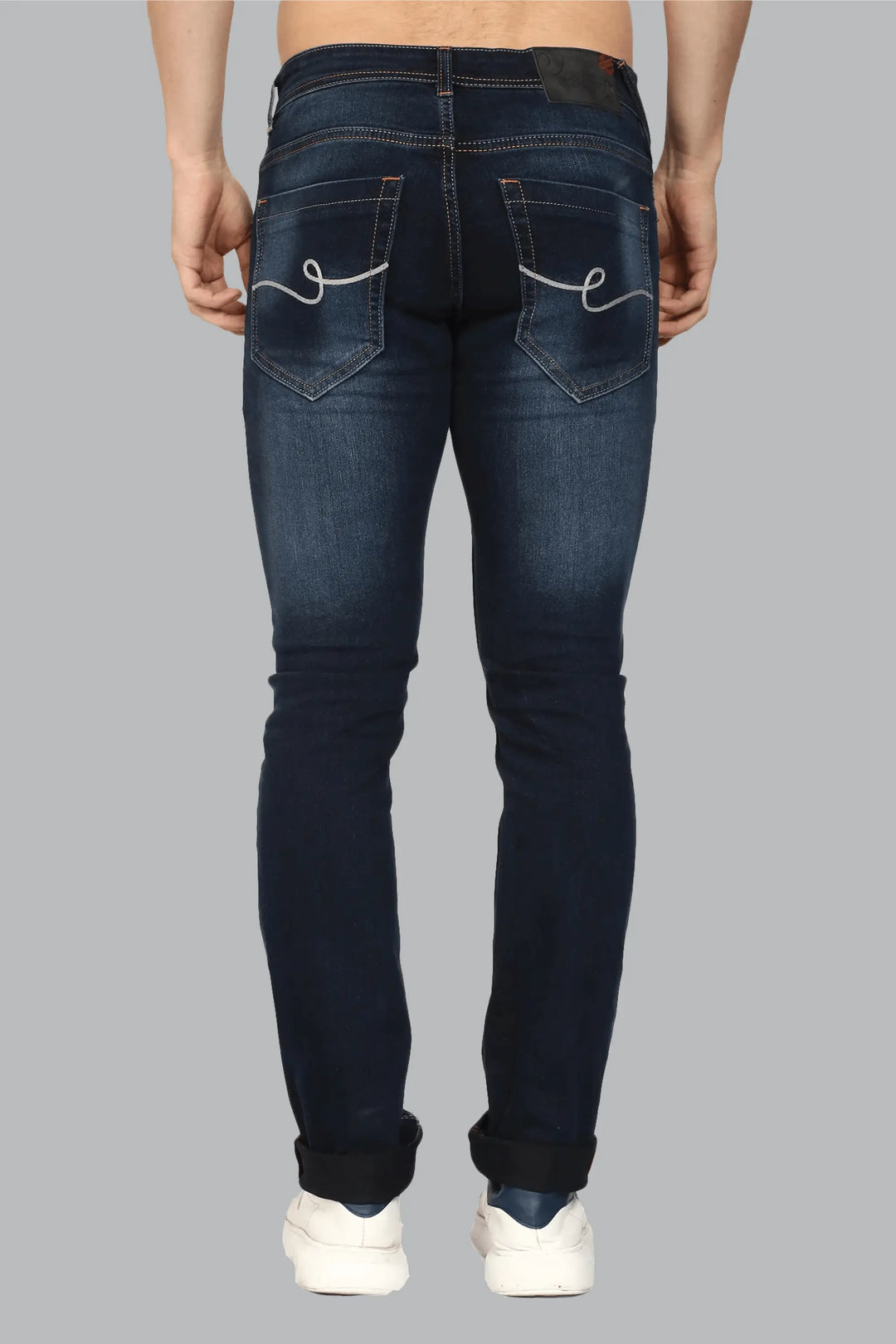 Slim Fit Dark Blue Stretchable Men's Denim Jeans - Peplos Jeans 