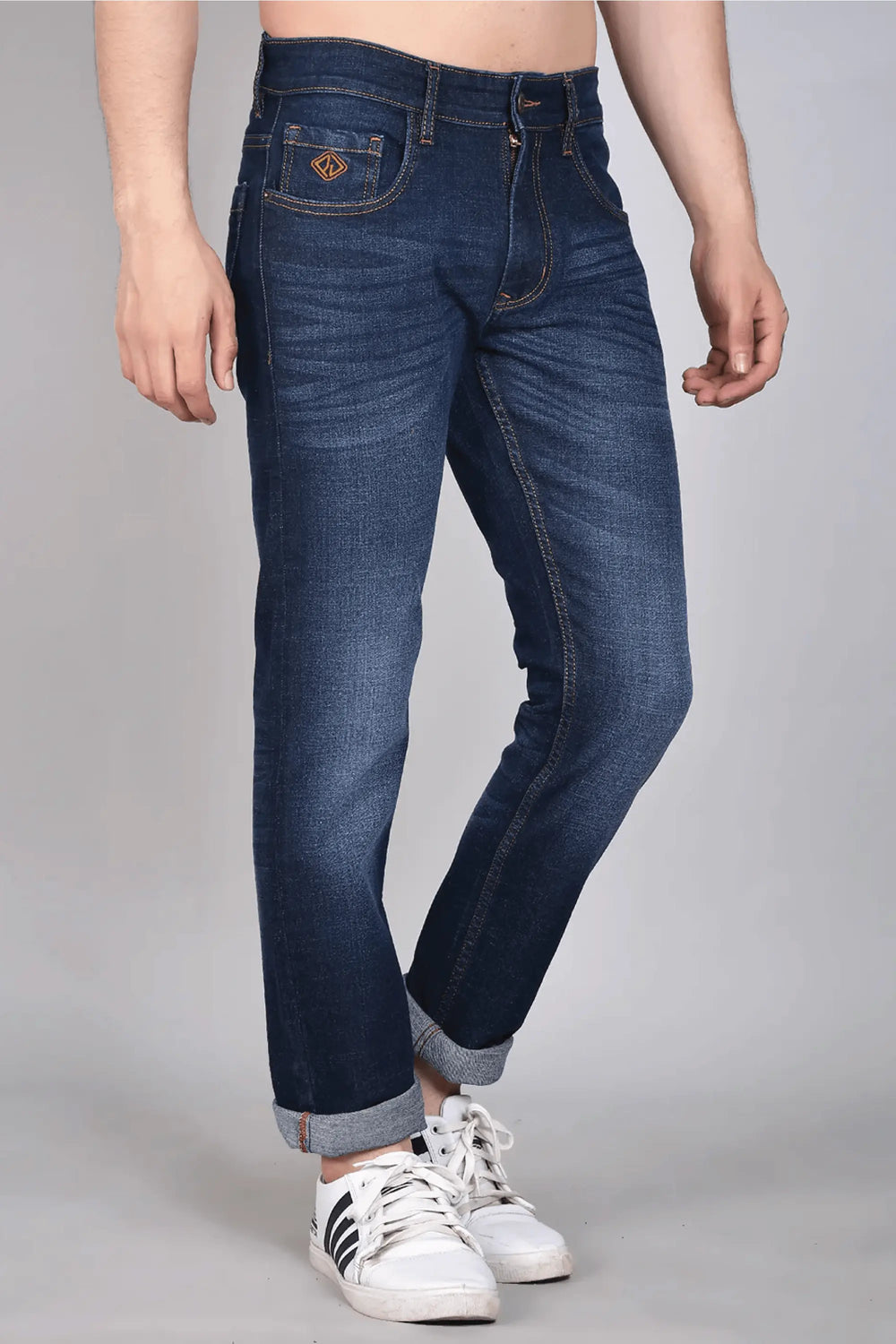 Slim Fit Dark Blue Stretchable Men's Denim Jeans - Peplos Jeans 