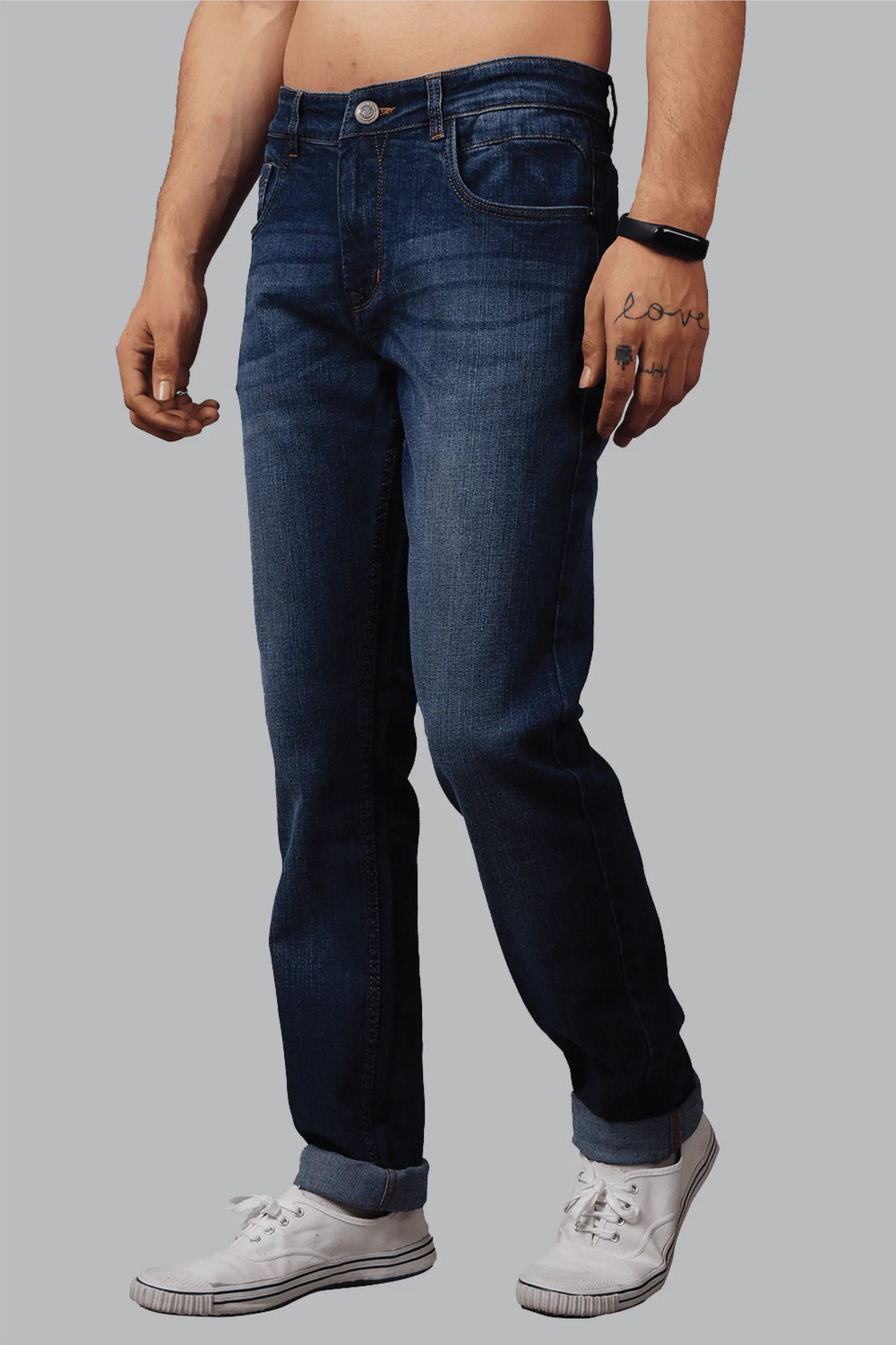 Slim Fit Blue stretchable Denim Jeans For Men - Peplos Jeans 