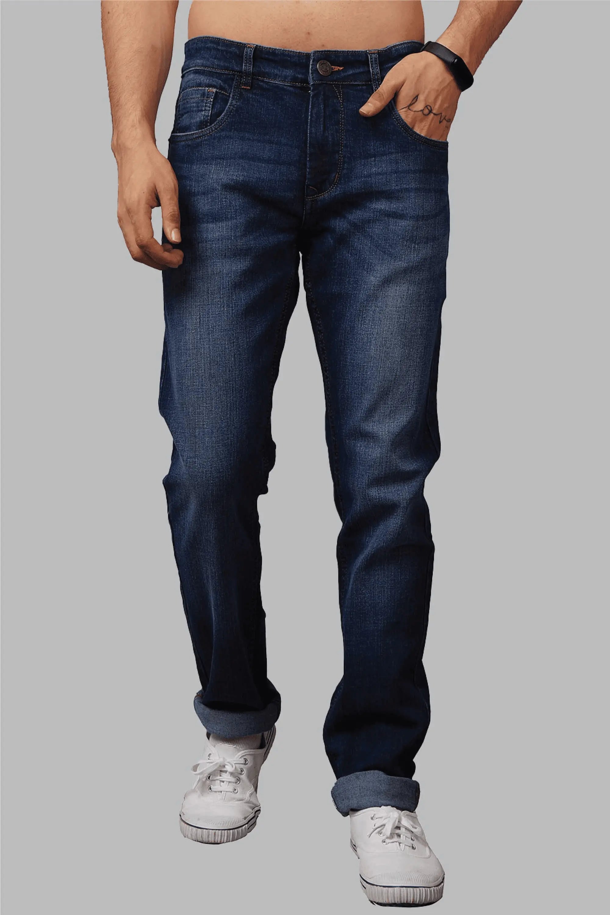 Slim Fit Blue stretchable Denim Jeans For Men