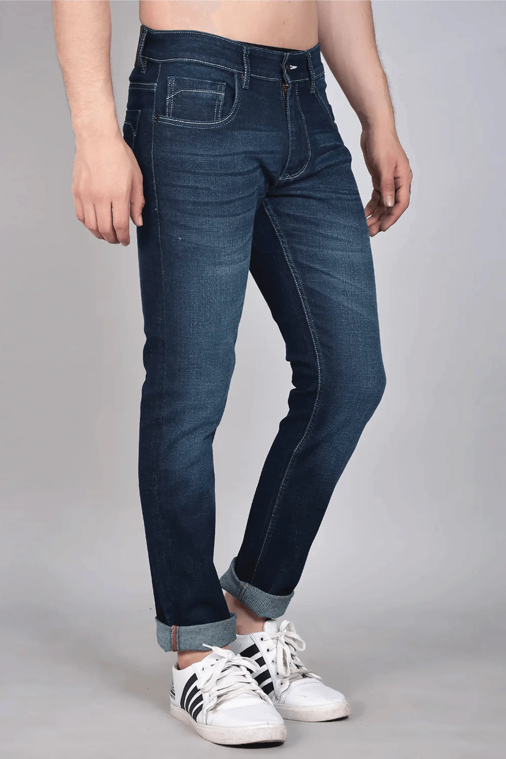 Slim Fit Blue with Green Tint Premium Men's Denim Jeans - Peplos Jeans 