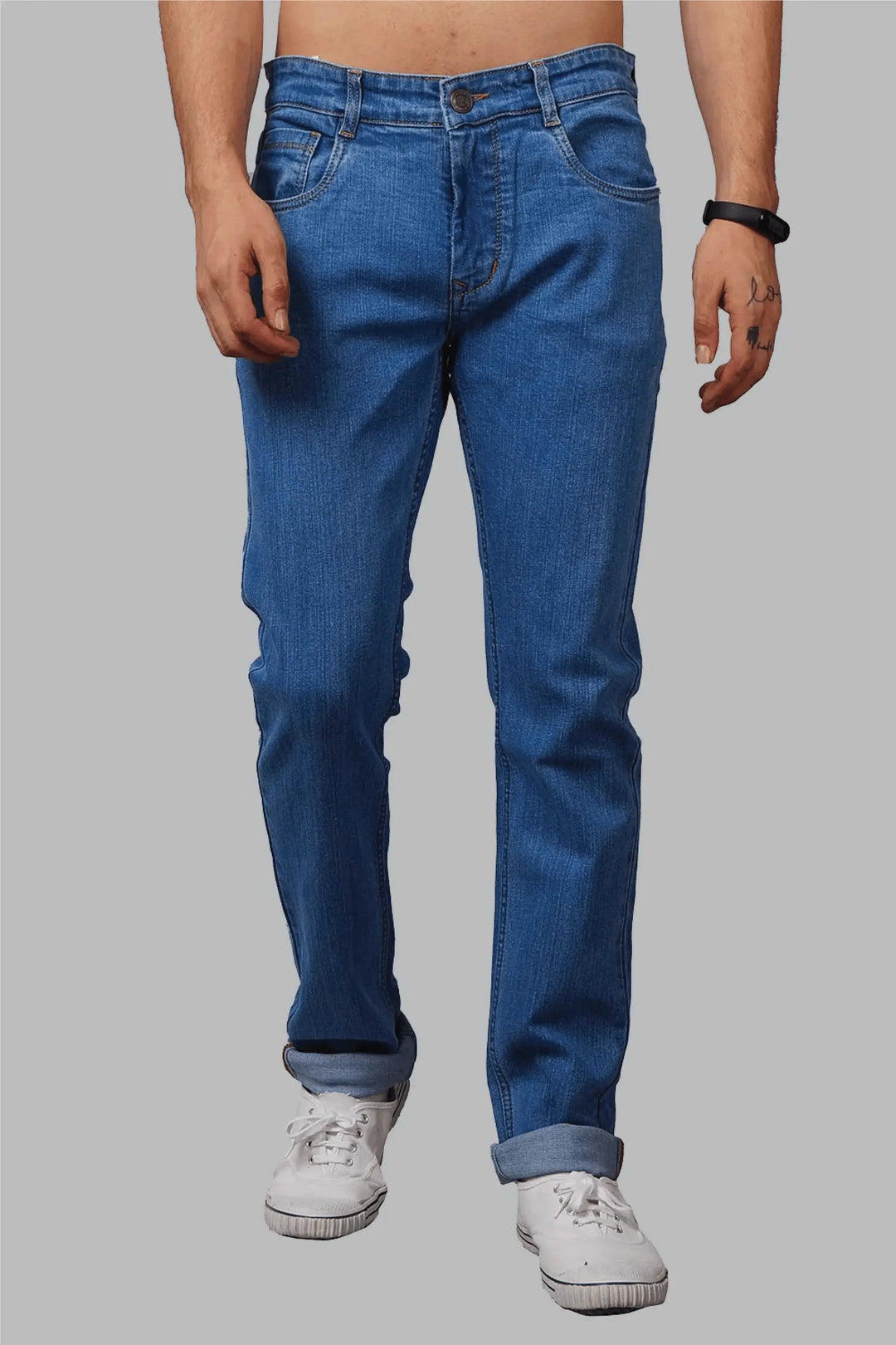 Slim Fit Blue Stretchable Denim Jeans For Men - Peplos Jeans 