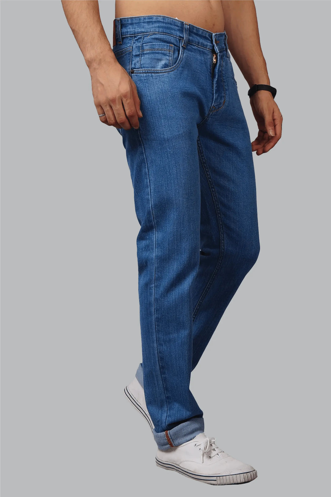 Slim Fit Blue Stretchable Denim Jeans For Men - Peplos Jeans 
