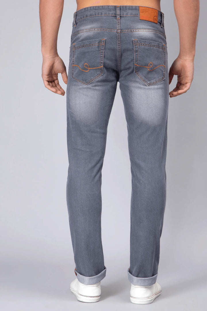 Slim Tapered Fit Grey Stretchable Premium Denim Jeans