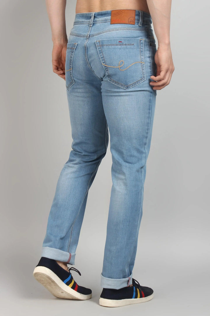 Relaxed Fit Light Blue Premium Denim Jeans For men - Peplos Jeans 